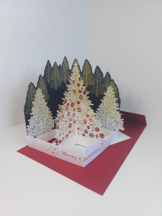 Christmas golden tree card
