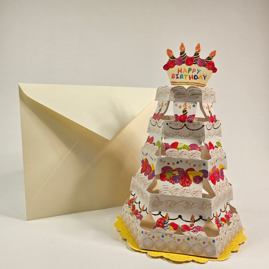 Multi-tier Birthday Cake Pop-up Card