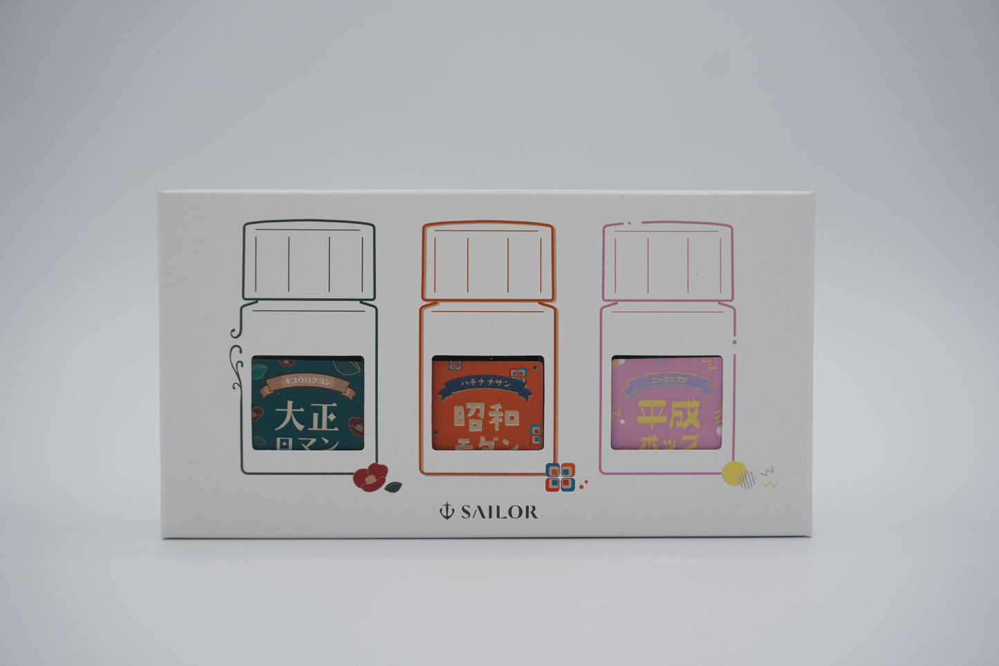 SAILOR Fountain Pen Ink Retro Bottle Ink 10ml 3 color set