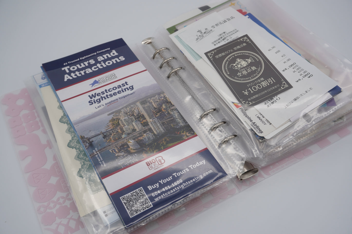 KINGJIM File Otona Sticker Adult seal collection, binder type, pink