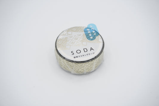 KINGJIM SODA Washi Tape - White Gold Foil X Die-cut Type Curtain 15mm Vol.5