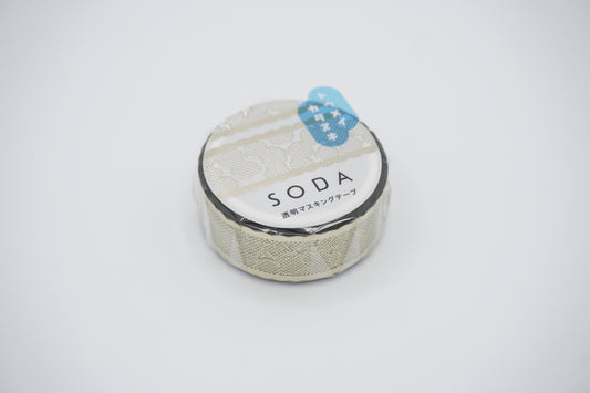 KINGJIM SODA Washi Tape - White Gold Foil X Die-cut Type Lace Ribbon 15mm Vol.5