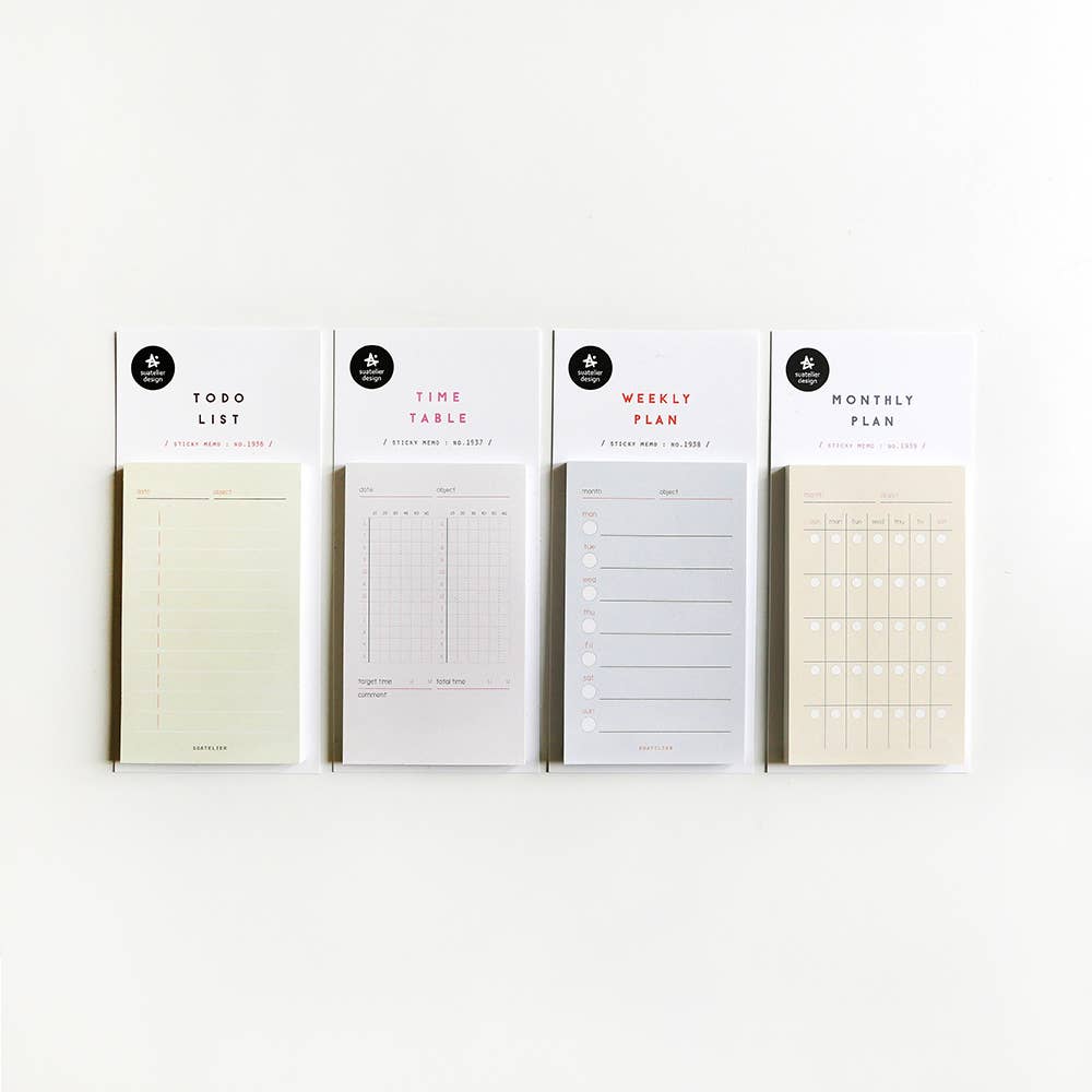 Suatelier design- Monthly Plan - sticky notes