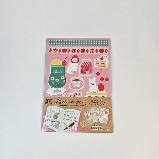 Decorative Paper - Cat, rabbits and cakes