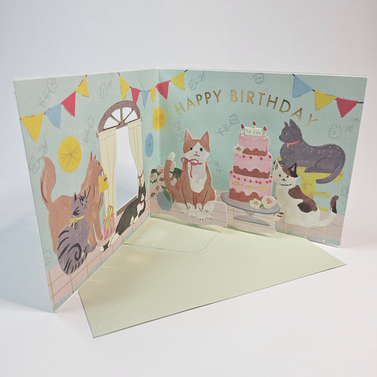 Birthday Pop-up Card (Cat)