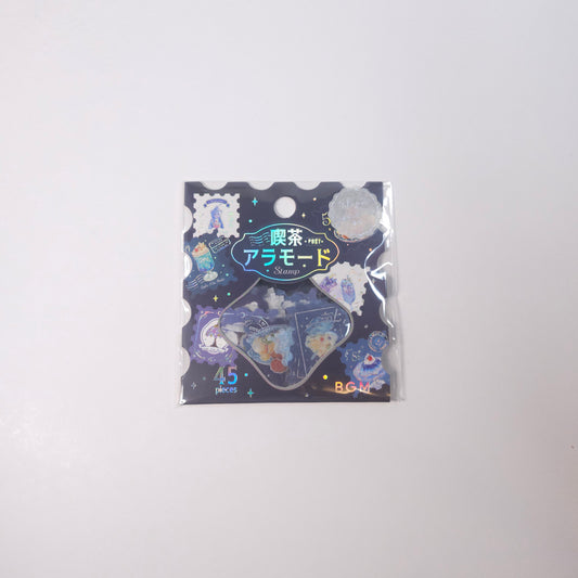 BGM Planner Stickers Flake Seal Coffee a la mode * Post Office Blue