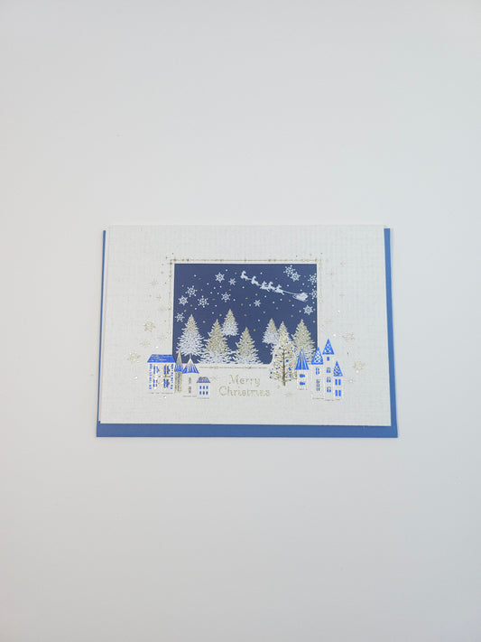 Christmas blue card