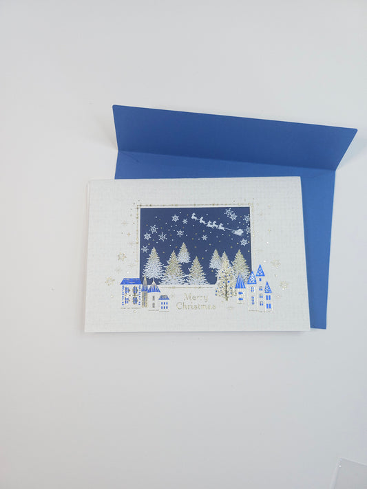 Christmas blue card