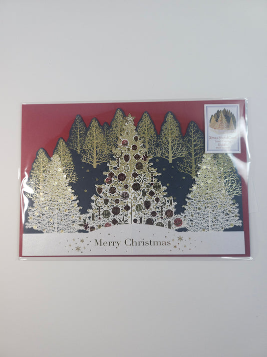 Christmas golden tree card