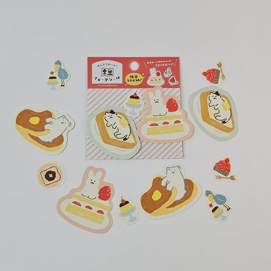 Furukawa Shiko Flake sticker Bears,Breakfast and Shoebill (Limited Collab)