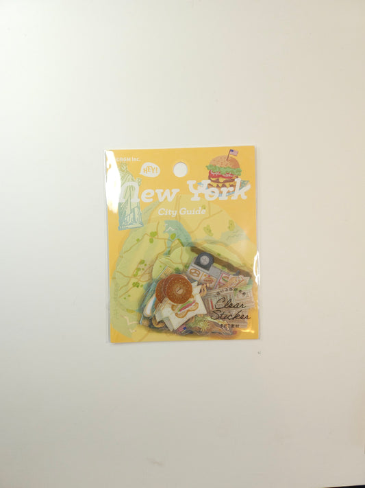 BGM Flake Stickers - Clear - City Walk - New york