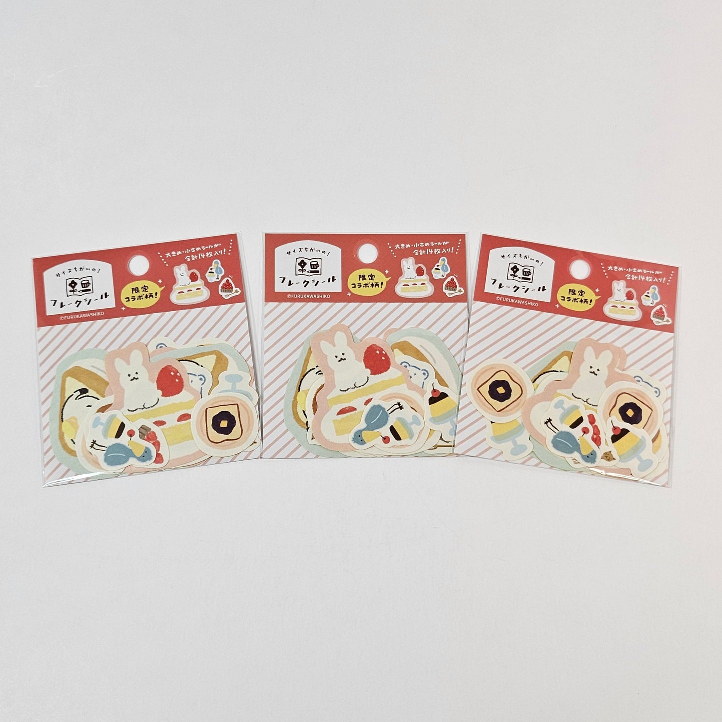 Furukawa Shiko Flake sticker Bears,Breakfast and Shoebill (Limited Collab)