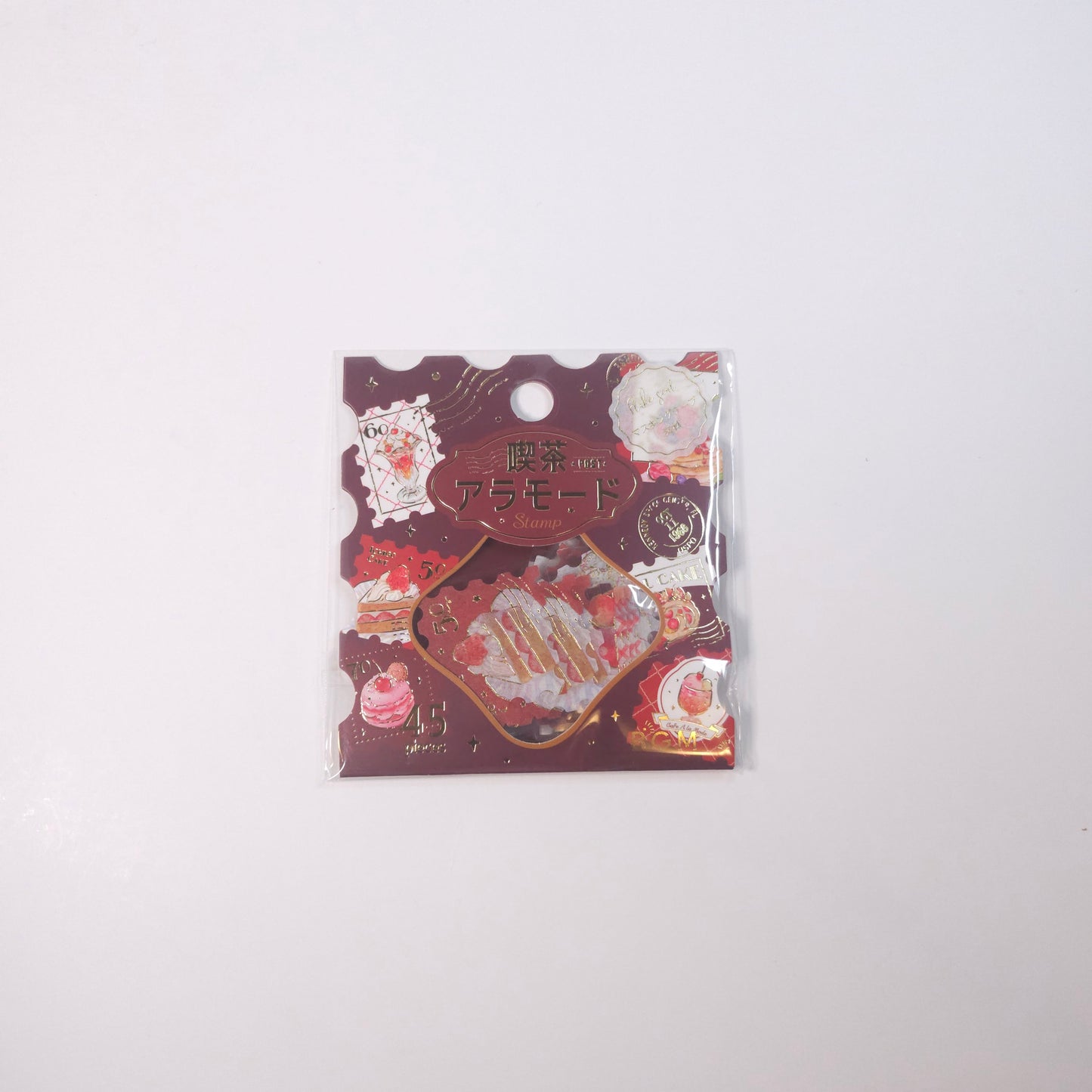 BGM Planner Stickers Flake Seal Coffee a la mode * Post Office Red