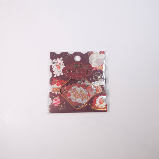 BGM Planner Stickers Flake Seal Coffee a la mode * Post Office Red