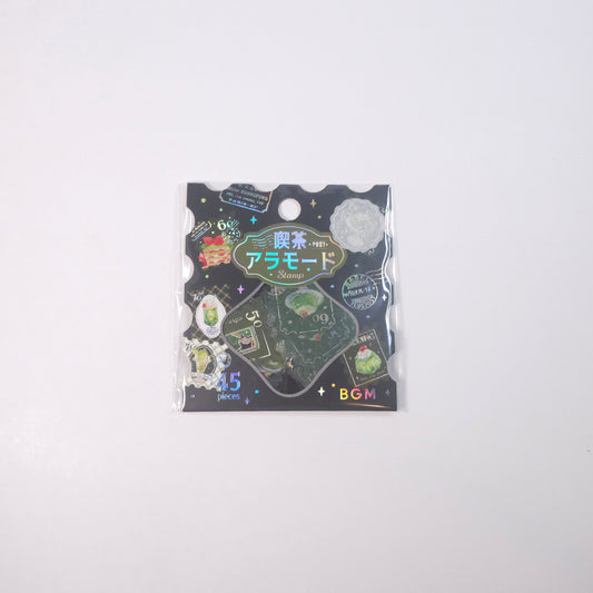 BGM Planner Stickers Flake Seal Coffee a la mode * Post Office Green
